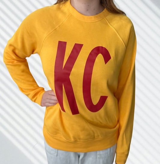 Golden Yellow Sweatshirt with Red KC